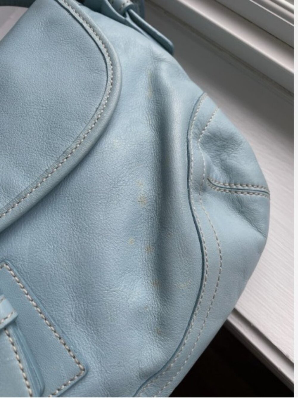 Coach M050-9248 Soho Y2K Perfect Blue Leather CC Canvas Lining Shoulder Bag RARE - Picture 10 of 11